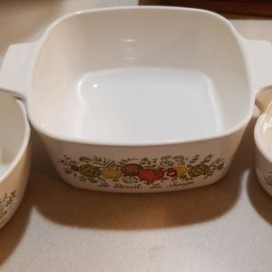 3 dish corning set vintage